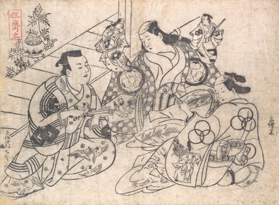 Scene fra et drama, 1710-13., 1710-13. af Okumura Masanobu
