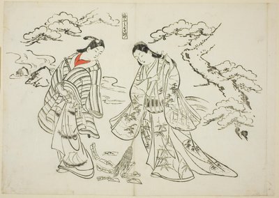 Sleeve-Letter Takasago (Sodefumi Takasago), nr. 2 fra en serie på 12 tryk, der viser parodier på skuespil af Okumura Masanobu