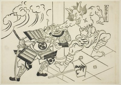 The Demon Shutendoji of Mount Oe (Oeyama Shutendoji), fra serien "Famous Scenes from Japanese Puppet Plays (Yamato irotake)" af Okumura Masanobu