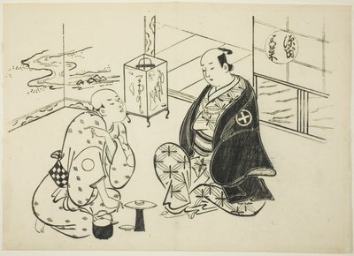 Hahakigi-kapitlet fra "The Tale of Genji" (Genji Hahakigi), fra en række Genji-parodier af Okumura Masanobu