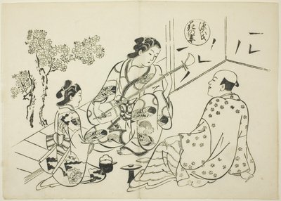 The Hana-no-en Chapter fra "The Tale of Genji" (Genji Hana-no-en), fra en række Genji-parodier af Okumura Masanobu