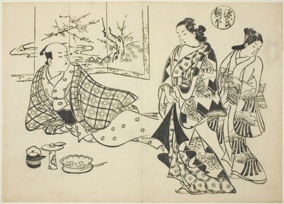 Kiritsubo-kapitlet fra "The Tale of Genji" (Genji Kiritsubo), fra en række Genji-parodier af Okumura Masanobu