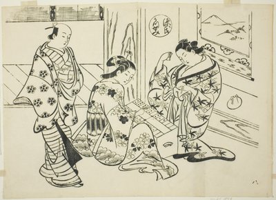 The Utsusemi Chapter fra "The Tale of Genji" (Genji Utsusemi), fra en række Genji-parodier af Okumura Masanobu
