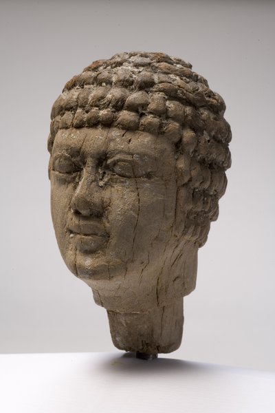 Hoved af en mand (træ) (se også 249004-6) af Old Kingdom Egyptian