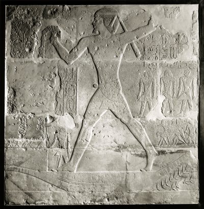 Adelsmandsjagt på Nilen, 2600-2500 f.Kr. (kalksten) af Old Kingdom Egyptian