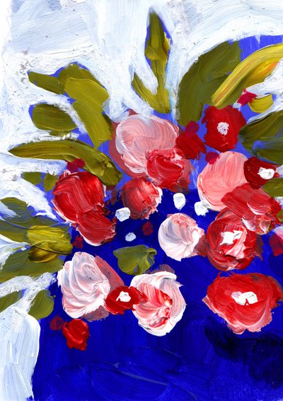 Livlige abstrakte blomster af Olga Skomorokhova