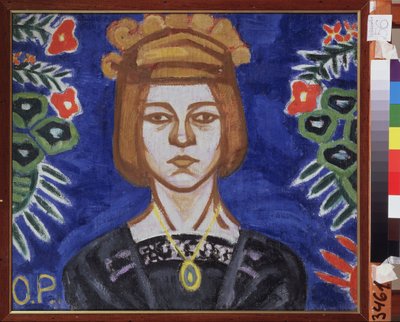Selvportræt. Maleri af Olga Vladimirovna Rozanova (1886-1918), olie på lærred, omkring 1912. Russisk kunst, 20. århundrede, avantgarde. Statens kunstmuseum, Ivanovo (Rusland). af Olga Wladimirowna  Rosanowa
