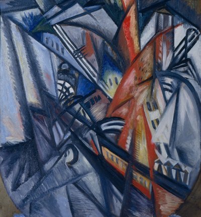 Brand i byen, 1913 af Olga Rozanova