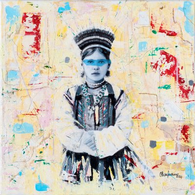 Bimba russa, 2024 (blandede medier på lærred) af Olivia Gozzano