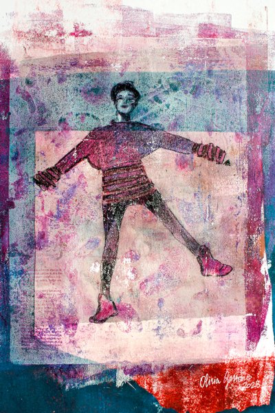 Gioia gel,2023 (blandede medier på papir) af Olivia Gozzano