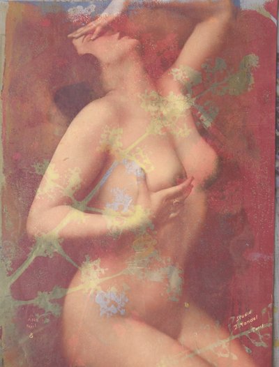 Nudes, 2022( blandede medier på papir) af Olivia Gozzano