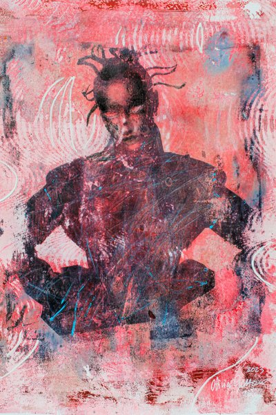 Replicante, 2023 (blandede medier på papir) af Olivia Gozzano