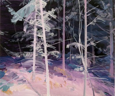 Schwarzwald 1 ,2017 (akryl på lærred) af Olivier Morel