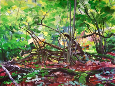 Skov 12,2015 (akryl på lærred) af Olivier Morel