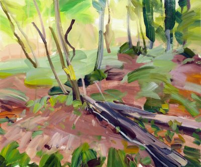Skov 24,2017 (akryl på lærred) af Olivier Morel