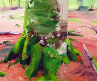Skov 27,2017 (akryl på lærred) af Olivier Morel
