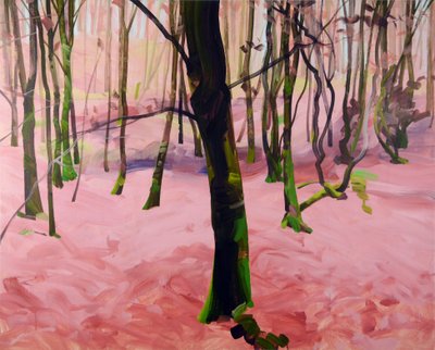 Skov 29,2017 (akryl på lærred) af Olivier Morel