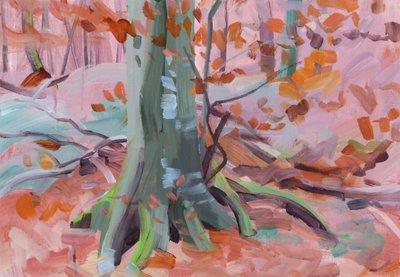 Skov 32,2018 (akryl på lærred) af Olivier Morel