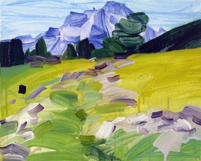 Leukerbad 36, 2017 (akryl på lærred) af Olivier Morel