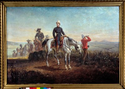 Kolonialkampagne i Sydafrika: "" Kejserprins Eugene Louis Napoleon Bonaparte (1856-1879) i Zoulouland"" Maleri af Olivier Pichat (1825-1912), 87 x 128 cm. 19. århundrede. Compiegne musee du chateau - Kolonialkampagne i Sydafrika: "" Prins I af Olivier Pichat