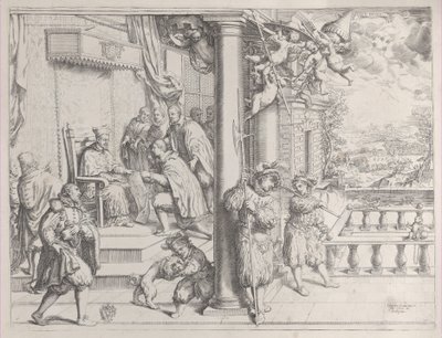 En ung mand præsenterer sin afhandling for kardinal Aldobrandini, 1620., 1620. af Oliviero Gatti