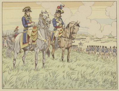 Napoleon og general Louis Desaix i slaget ved Marengo, 24. juni 1800 af Onfray de Breville Job