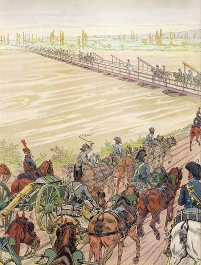 Napoleon krydser Rhinen, 1. oktober 1805 af Onfray de Breville Job
