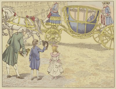 Han blev ført til Versailles af sin far i 1779 og så for første gang en konge, Ludvig XVI, som han ville fortsætte med at efterfølge. af Onfray de Breville Job