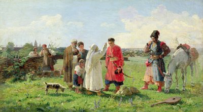 Afsted til Zaporozhian Host, 1889 af Opanas Georgievich Slastion
