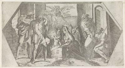 Tilbedelse af hyrderne Malerier i Raphaels Loggia (serietitel) af Orazio Borgianni