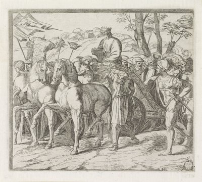 David vender tilbage til Jerusalem i triumf Malerier i Raphaels Loggia (serietitel) af Orazio Borgianni