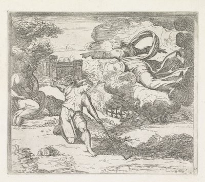 Gud advarer Isak om ikke at tage til Egypten Malerier i Raphaels Loggia (serietitel) af Orazio Borgianni