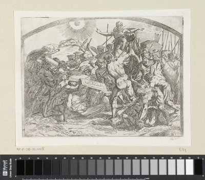 Joshua befaler solen og månen at stå stille Malerier i Raphaels Loggia (serietitel) af Orazio Borgianni