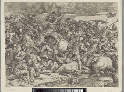 Slaget ved Milvian Bridge af Orazio Farinati (attributed to)