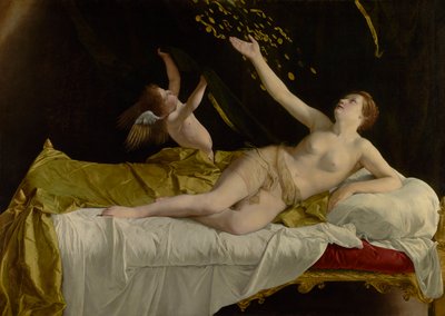 Danaë og bygen af guld, af Orazio Gentileschi