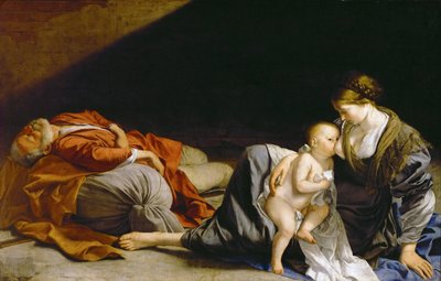 Hvil på flugten til Egypten - Hvilen på flugten til Egypten - Orazio Gentileschi (1563-1638). Olie på lærred, ca 1625. Størrelse: 138,5x216 cm. Kunsthistorisk Museum, Wien af Orazio Gentileschi