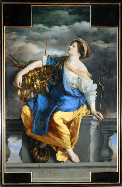 Public Happiness triumferer over fare (maleri på lærred) af Orazio Gentileschi