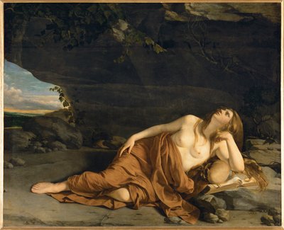 Angrende Maria Magdalena (maleri på lærred) af Orazio Gentileschi