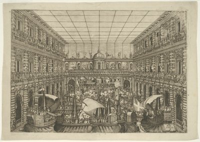 Naumachia i gården til Palazzo Pitti af Orazio Scarabelli