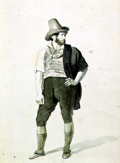 Den unge italiener, ca. 1834 (akvarel) af Orest Adamovich Kiprensky