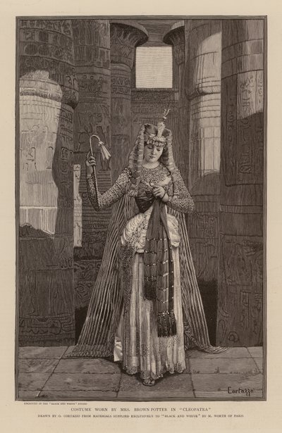 Kostume båret af Cora Urquhart Brown-Potter i Cleopatra (gravering) af Oreste Cortazzo