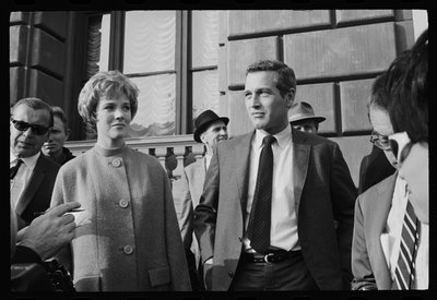 Julie Andrews og Paul Newman på settet til 