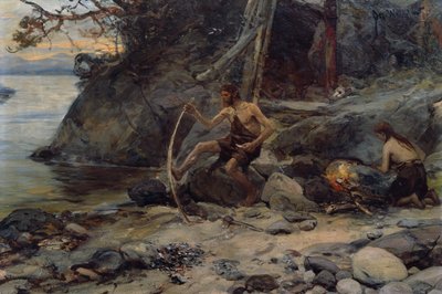 Stenalder mennesker af Oscar Arnold Wergeland
