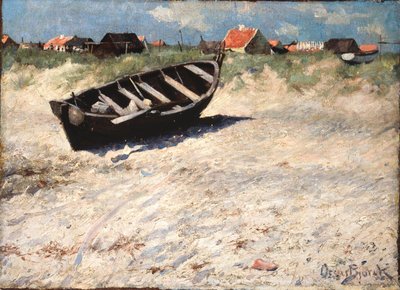 Båd ved Skagens Sydstrand af Oscar Gustaf Bjorck