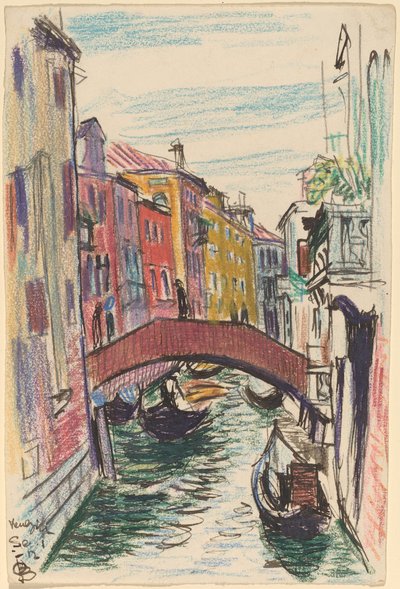 Kanal, Venedig af Oscar F. Bluemner
