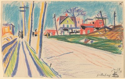 Gade i Bronx af Oscar F. Bluemner