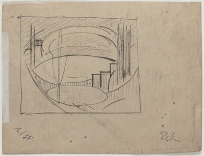 Studie til "Soho" (verso) af Oscar F. Bluemner