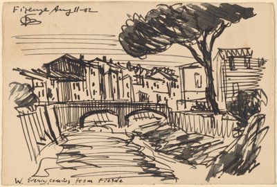 Arno om aftenen, Firenze af Oscar F. Bluemner