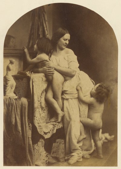 Madonna og barnet med Johannes Døberen af Oscar Gustave Rejlander