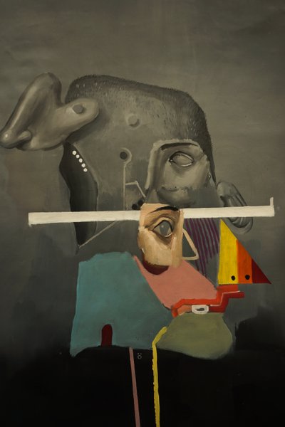 Detalje af Silly, 2021-24 (olie på linned) af Oscar Nin